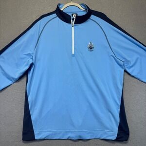 FootJoy FJ Mens Blue Navy Trim Quarter Zip Golf Pullover 1/4 Zip Sweatshirt‎ XL
